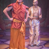 Ashley Sollars as Aladdin and Andrew Rawlinson-Heath as Genie in Aladdin